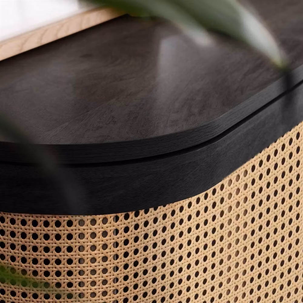 Birlea Noah 3 Door Rattan and Wood Sideboard in Black – 3