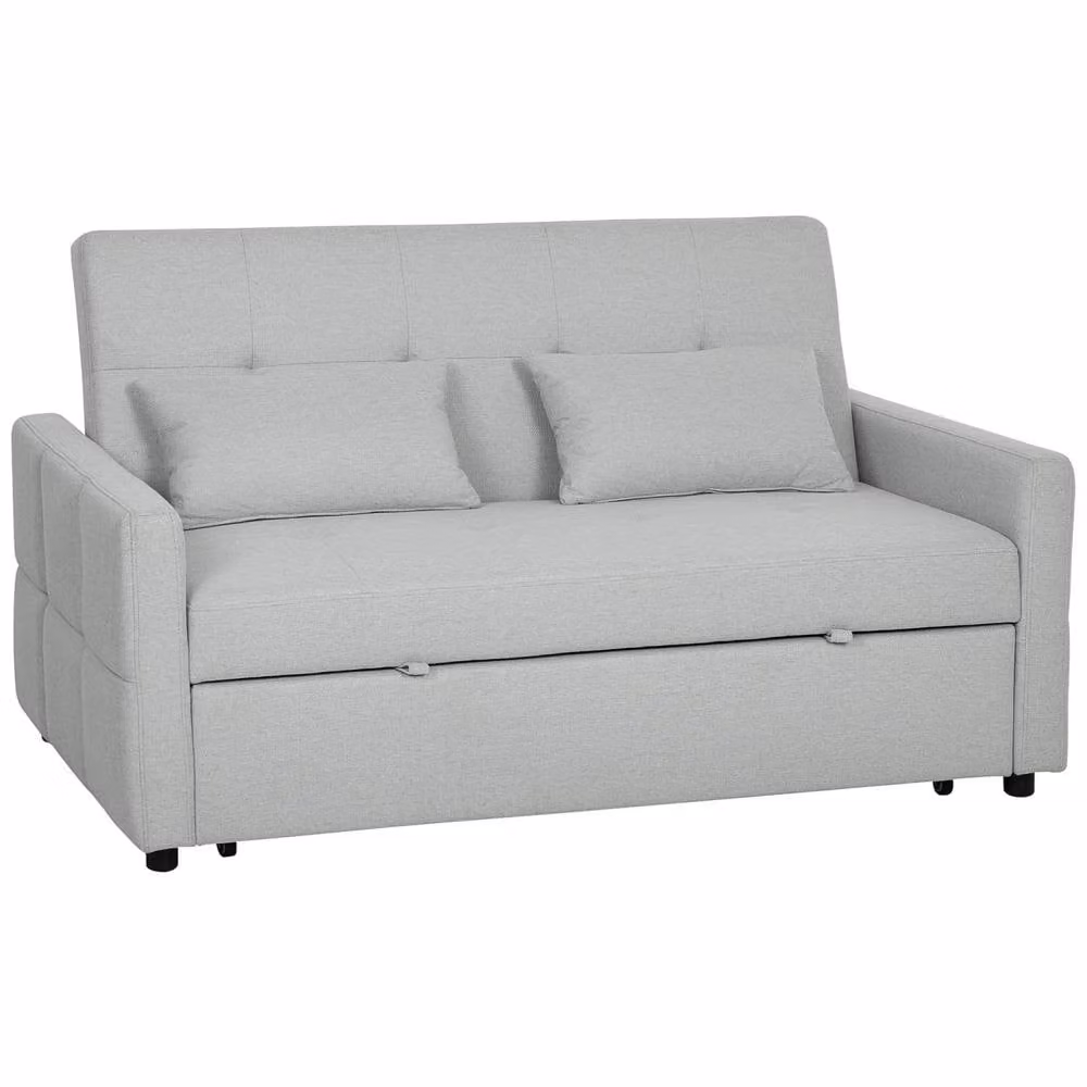 Wyld Haus Fapa 2 Seater 3 Way Convertible Click Clack Sofa Bed in Light Grey – 2