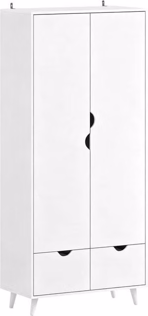 FORGEVIO White Storage Organisation Furniture with Rail and 2 Drawers – 1