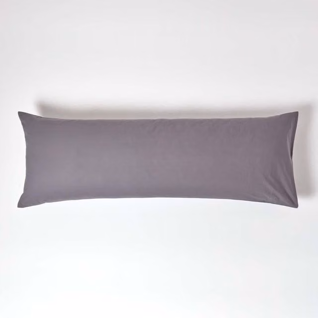 Homescapes 200 Thread Count Egyptian Cotton Percale Body Pillowcase in Grey