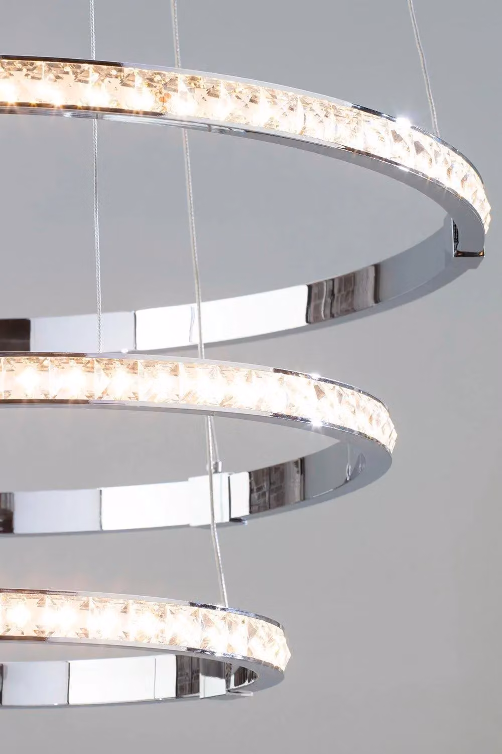 BHS Lighting Comet LED Crystal Ring Pendant Ceiling Light in Silver and Chrome – 2