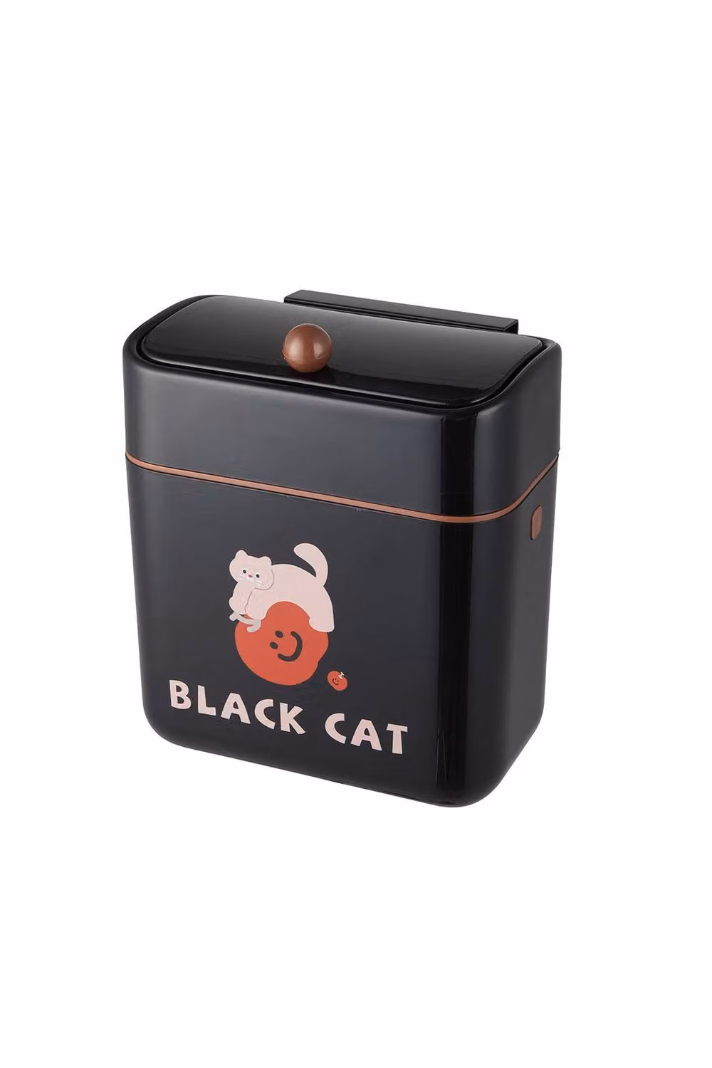 Garden Sanctuary Black Wall Mounted Plastic Hanging Rubbish Bin with Flip Lid, H 28.0 cm x W 25.8 cm – 1