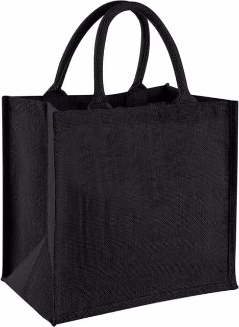 Westford Mill Jute Mini Tote Shopping Bag in Black (14 Litres)