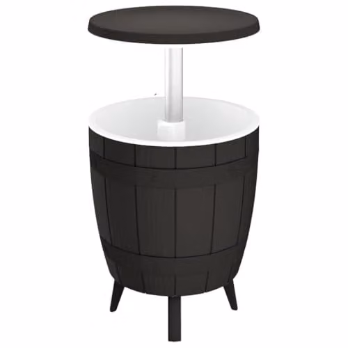 vidaXL 3-in-1 Ice Cooler Table in Black Polypropylene, W/D/H: 82 x 48 x 48 cm – 1