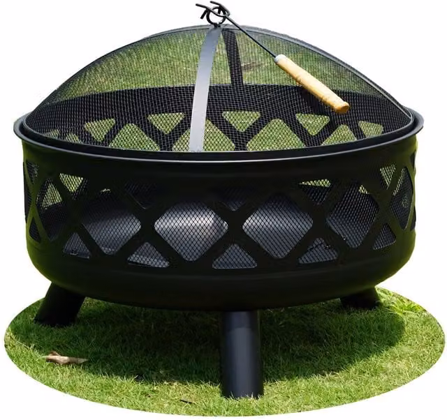 Gr8 Garden Black Steel Round Fire Bowl