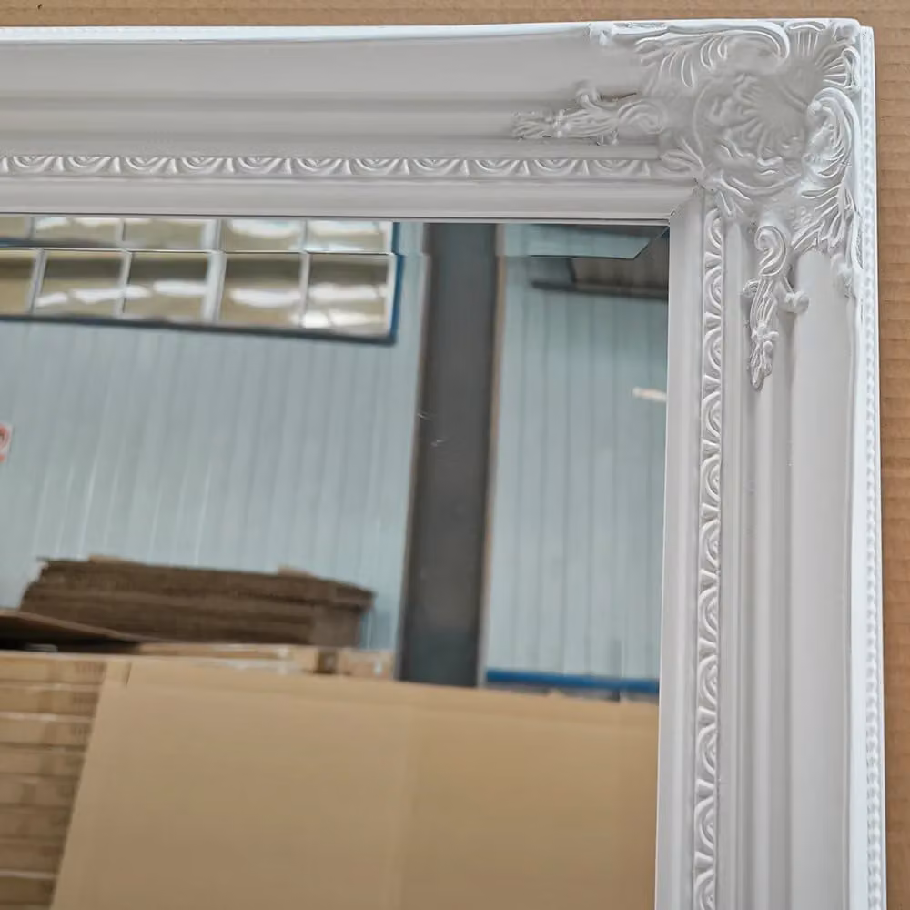 Agenzia 14 Extra Large Antique White Ornate Rectangular Wall Mirror, H: 168 cm x W: 107 cm – 2