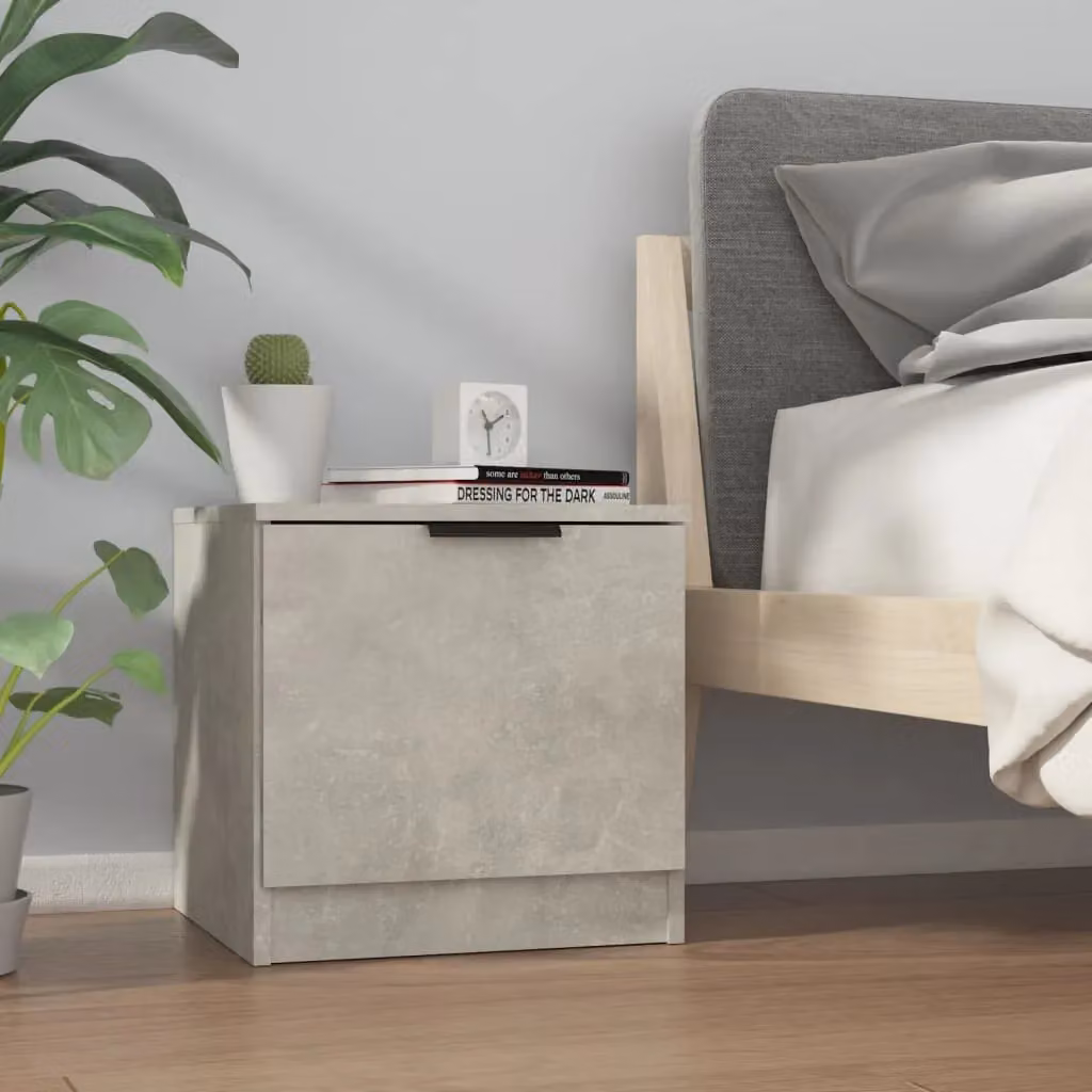 Berkfield Home Bedside Cabinets, 2 Piece, Concrete Grey, W/D/H: 40 x 39 x 40 cm – 2