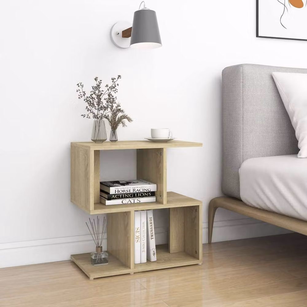 Berkfield Home Set of 2 Sonoma Oak Bedside Cabinets in Light Brown, W/D/H: 50 x 30 x 51.5 cm – 2