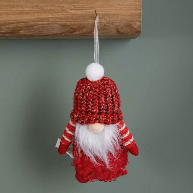 Samuel Alexander Red Scandinavian Hanging Christmas Gonk Pendant Decoration, 16 cm – 2