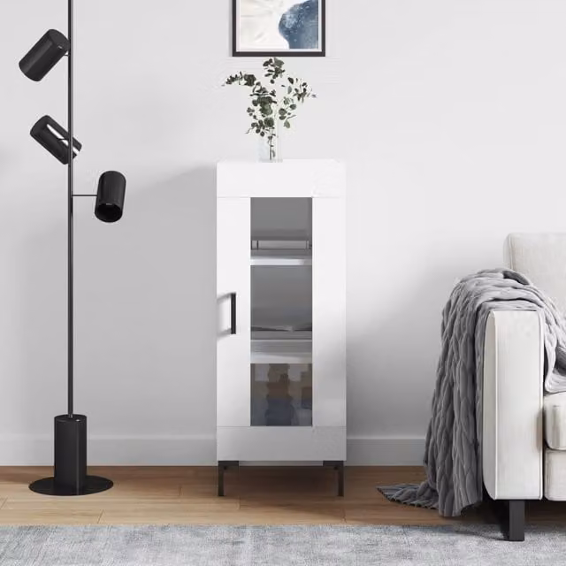 Berkfield Home High Gloss White Wall Mounted Sideboard, W/D/H: 34.5 x 34.0 x 90.0 cm – 1