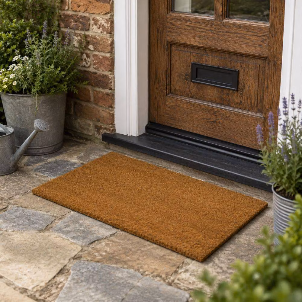 Marco Paul Extra Large Heavy Duty Round Coir Door Mat in Brown, Diameter: 120 cm – 5