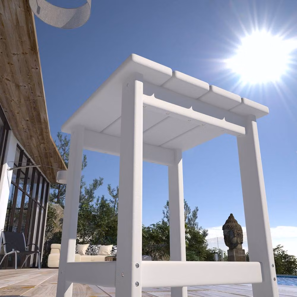 Mona Vale Furniture All-Weather Outdoor Adirondack Side Table in White – 2