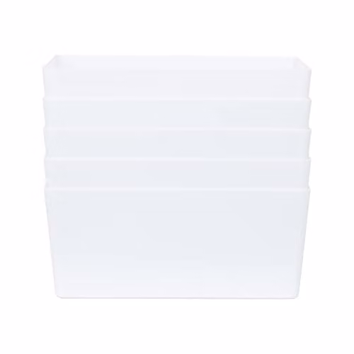 Wham Studio Rectangular Plastic Storage Baskets with Handles, White, 11.5L – 1