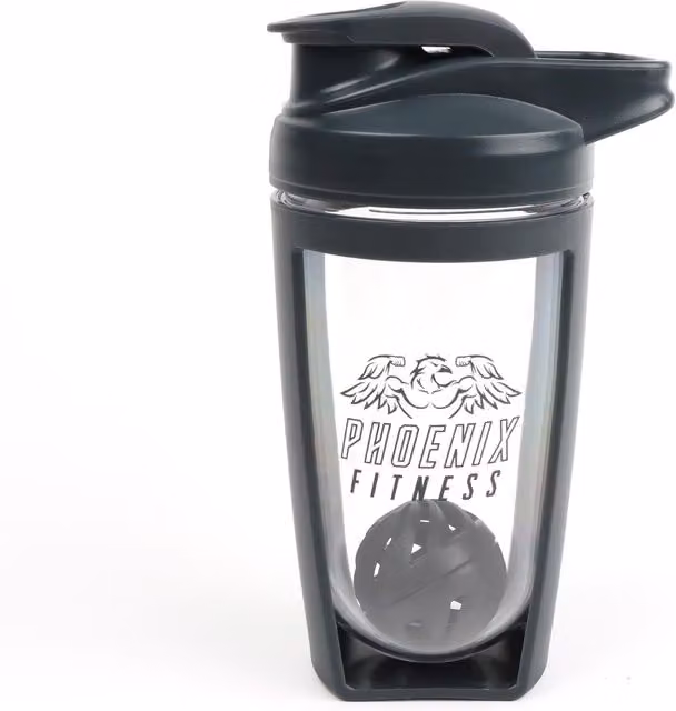 Phoenix Fitness Protein Shaker Bottle, 600ml, Grey – 1