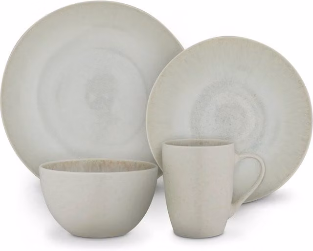 Barbary & Oak 16 Piece White Stoneware Dinner Set