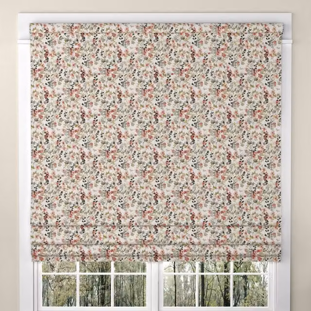 ANTE DECOR Zoe Made To Measure Blackout Roman Blind in Pink Floral Design