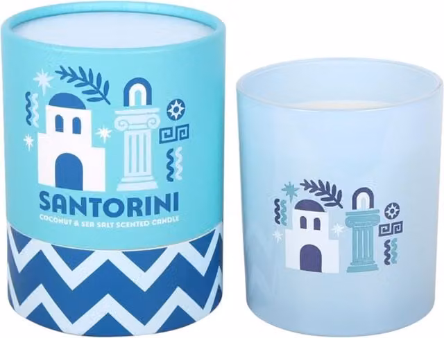 Something Different Wholesale Santorini Scented Candle in Blue and Beige