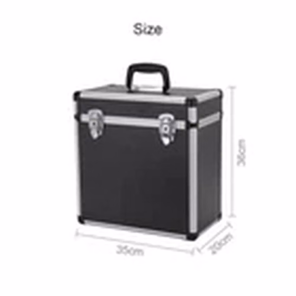 EONLION Black and Silver 12 inch Vinyl LP Storage Case DJ Record Carry Box with Handles – 2