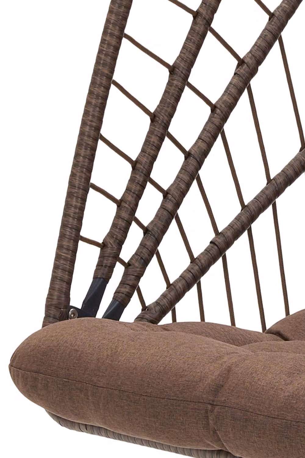 Garden Sanctuary Brown Hanging Egg Chair with Cushion and Headrest – 6