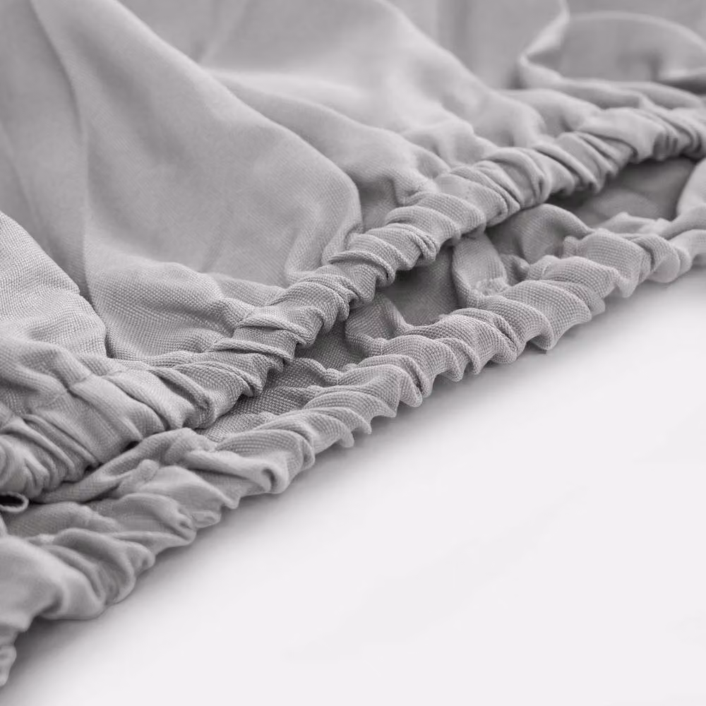 OHS Silver Microfibre Plain Deep Fitted Bed Sheet, King Size, 180 x 200 cm – 2
