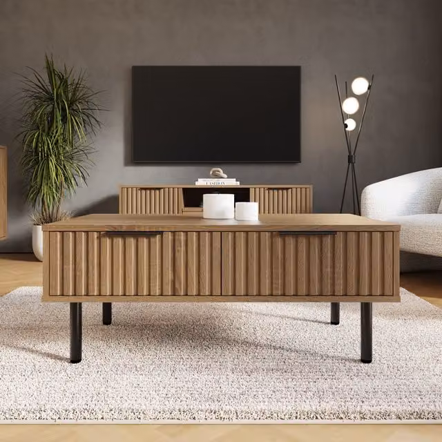 GFW Nervata Oak Rectangular Coffee Table – 2