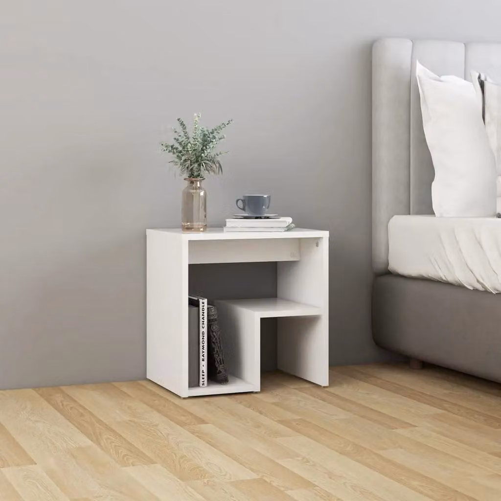Berkfield Home Bed Cabinets, 2 Piece Set in White, W/D/H: 40 x 30 x 40 cm – 3