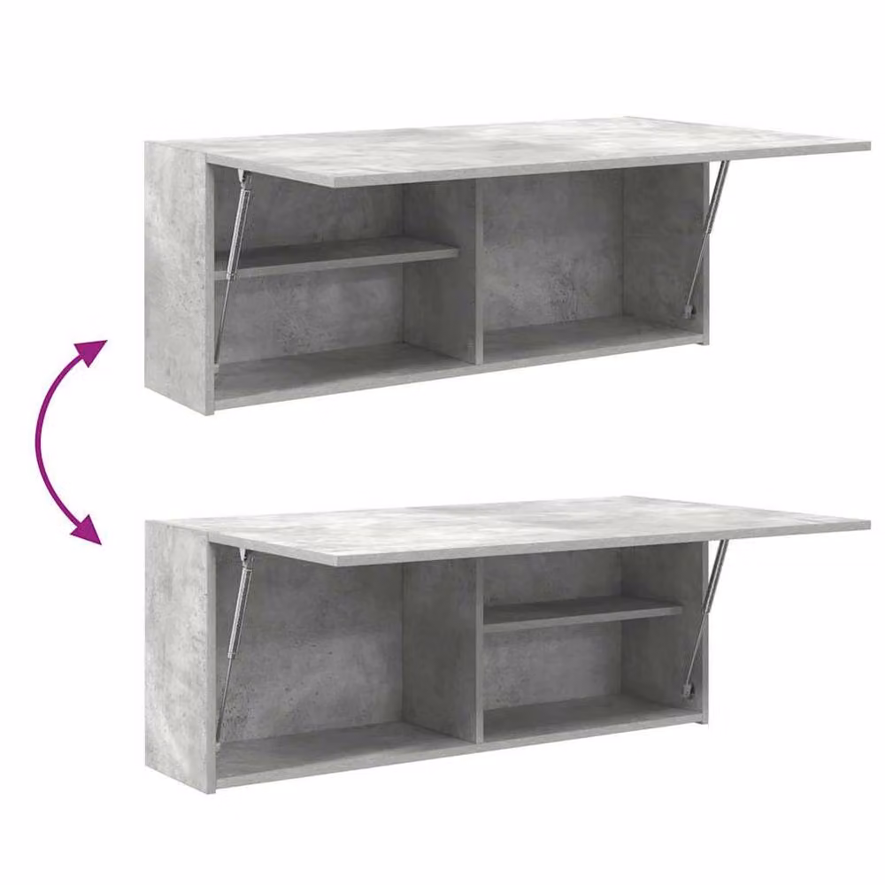 Berkfield Home Wall Mounted Bathroom Cabinet in Concrete Grey, W: 100 cm, D: 25 cm, H: 40 cm – 3