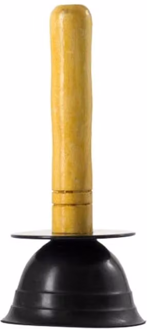 Buffalo Small Rubber Cup Sink and Basin Plunger, 100mm, Black and Multicolour