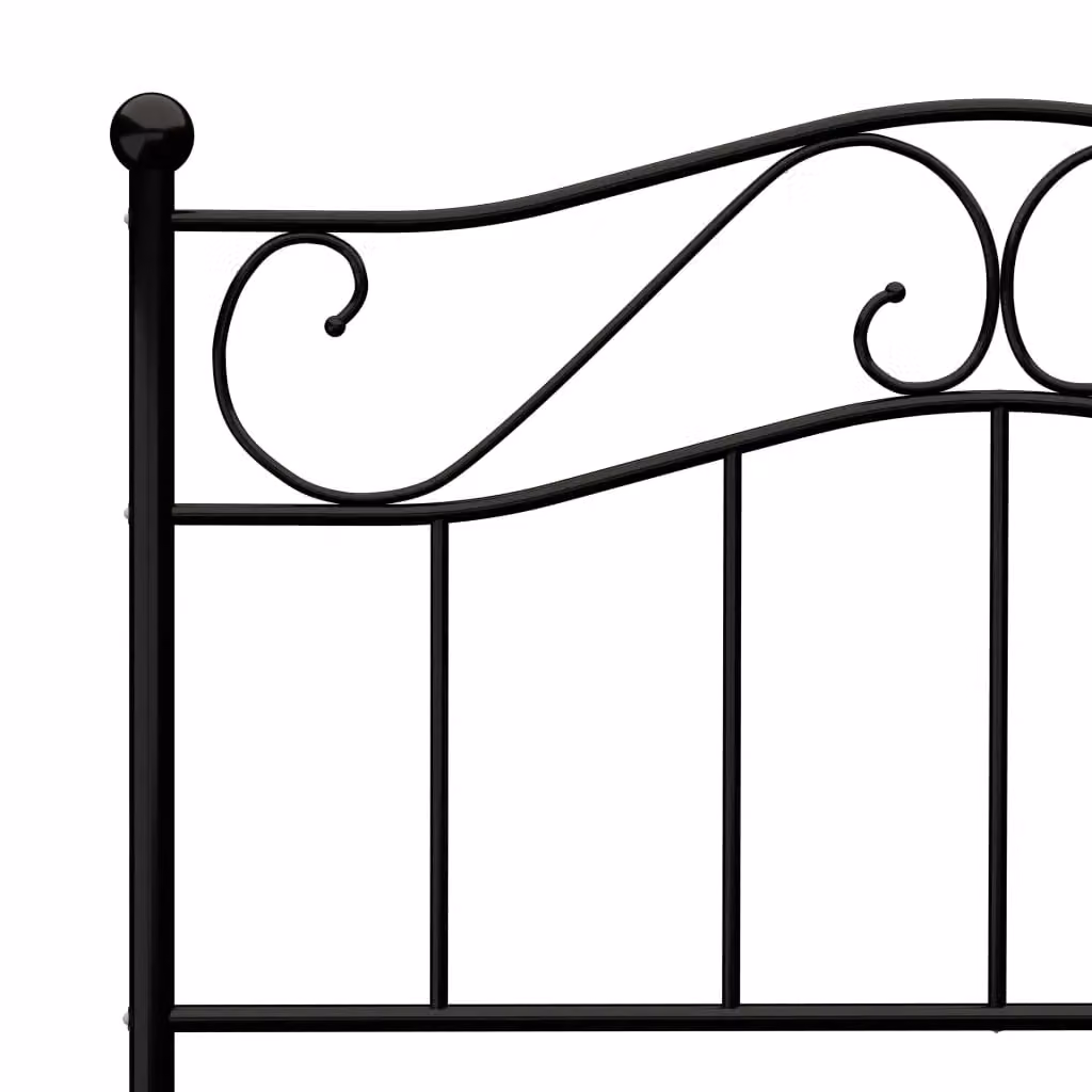 Berkfield Home Black Metal Bed Frame W: 90 cm, L: 200 cm – 2
