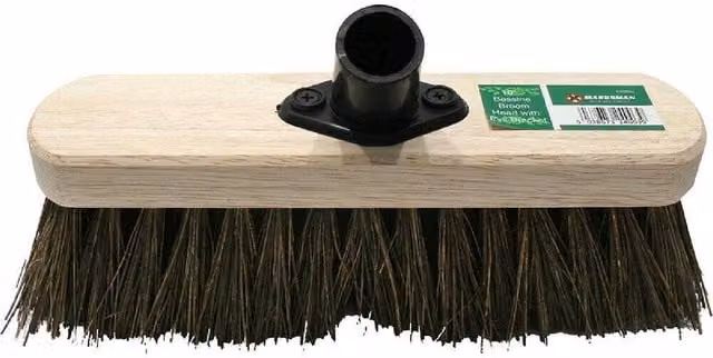 BARGAINS-GALORE Brown Wooden Broom Head for Garden and Yard Sweeping, 25.4 cm – 1