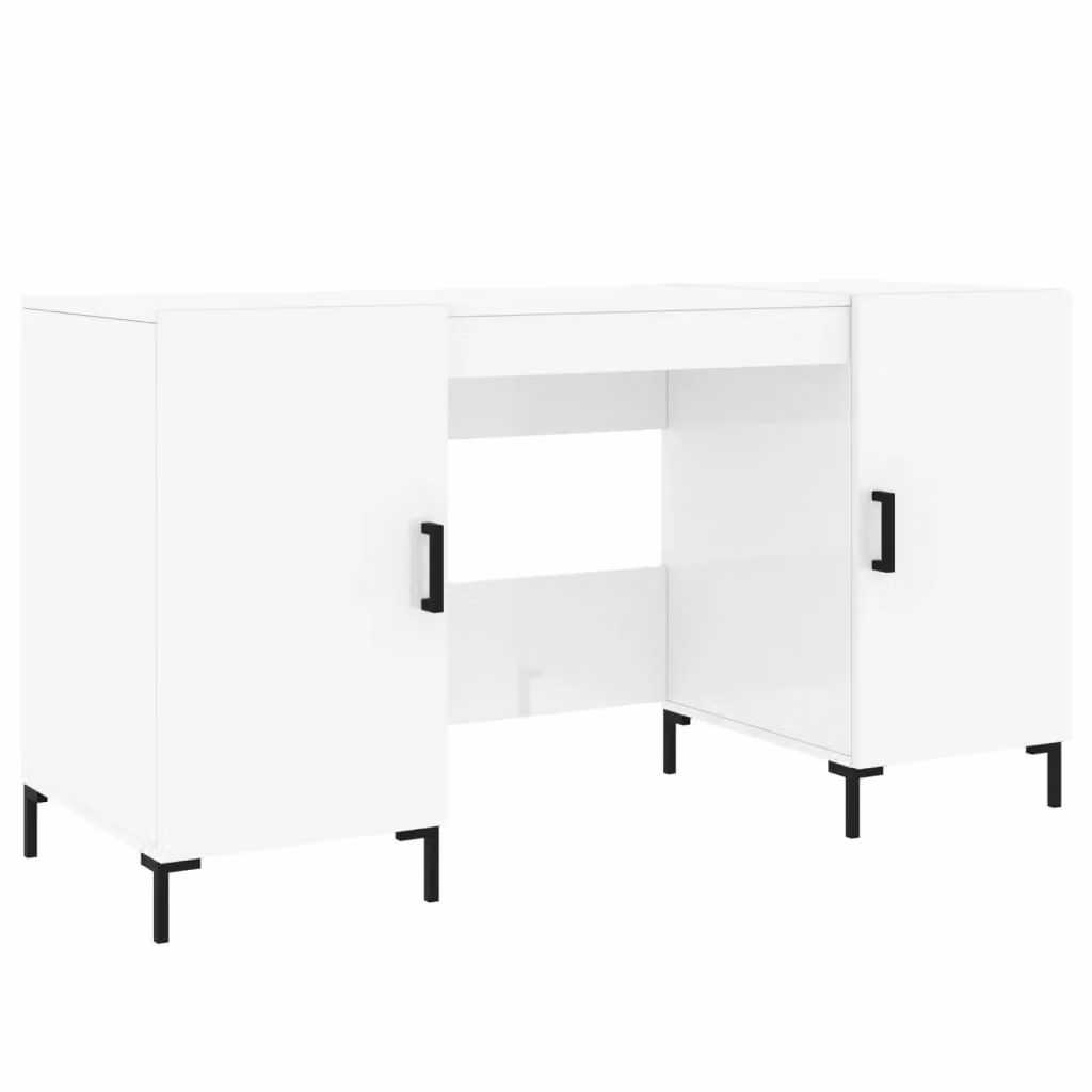 Berkfield Home High Gloss White Writing Desk, W/D/H: 140 x 50 x 75 cm – 2