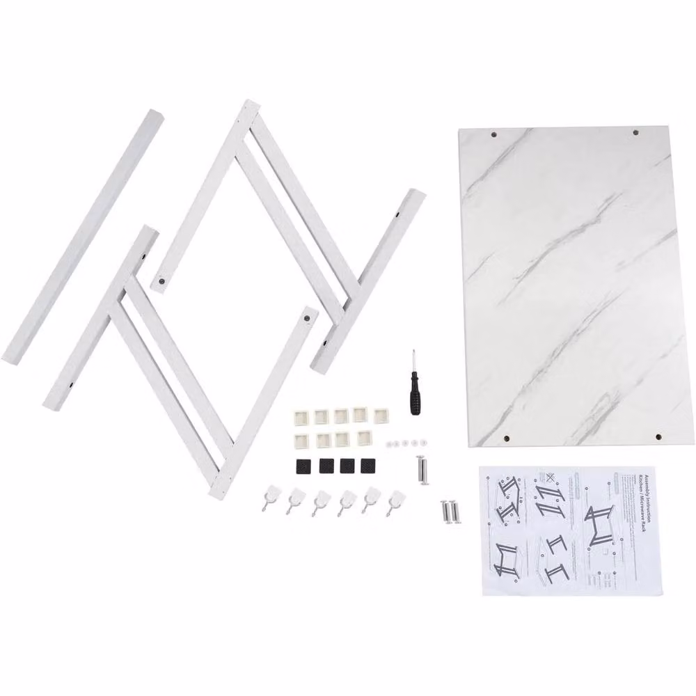 Kelvenix 2-Tier Metal Microwave Oven Shelf in White