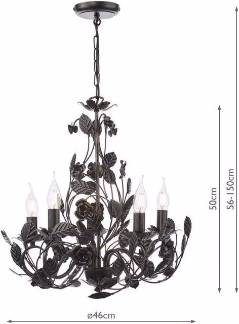 Dar Lighting PRI0554 Classic Metal Lamp in Black and Bronze