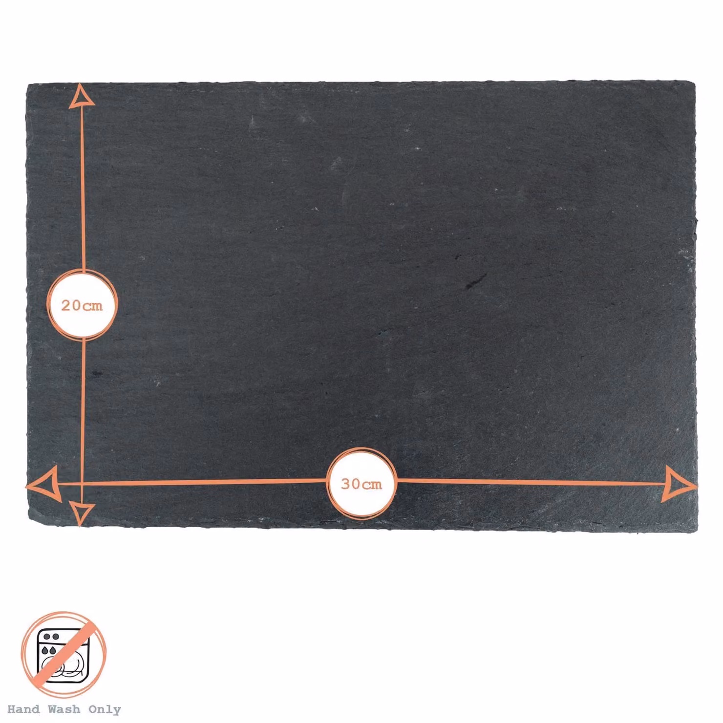 Argon Tableware Set of 24 Natural Black Slate Rectangle Placemats, W: 30 cm, D: 20 cm – 3