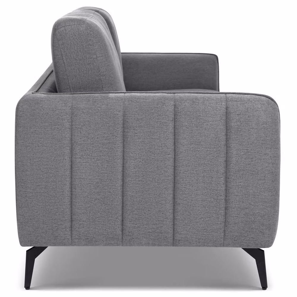Bravich LTD Brixton 3 Seater Modern Fabric Sofa in Grey with Steel Legs – 3