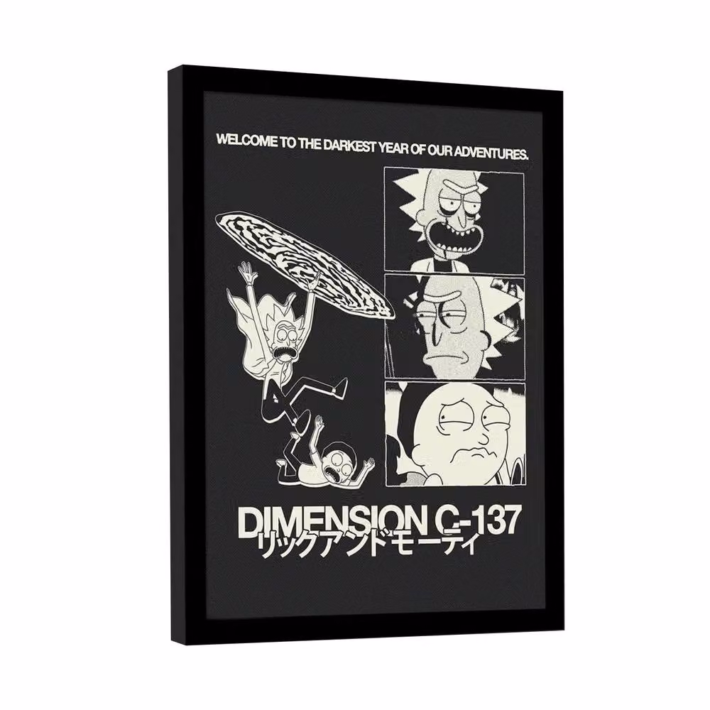 Rick & Morty Diion C-137 Multicolour Framed Paper Poster in Black – 2