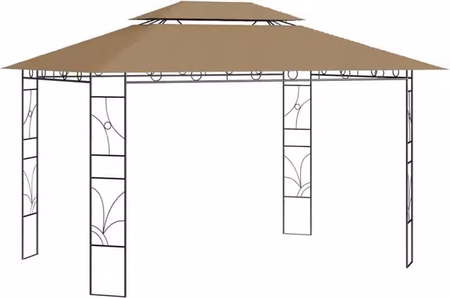 Berkfield Home Gazebo in Beige, W: 400 cm, D: 300 cm, H: 270 cm – 1