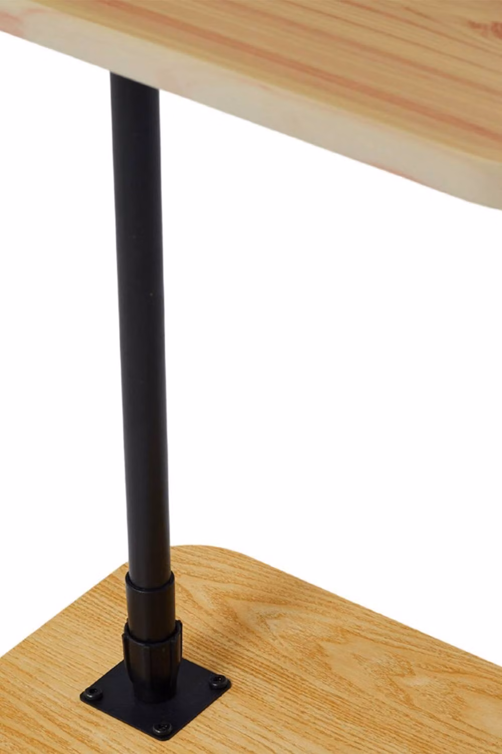 H&O Direct Height Adjustable C-Shaped Side Table in Beige Wood Finish – 5