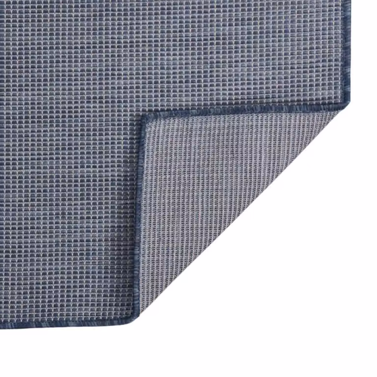Berkfield Home Blue Outdoor Flatweave Round Rug, W: 100 cm x D: 100 cm