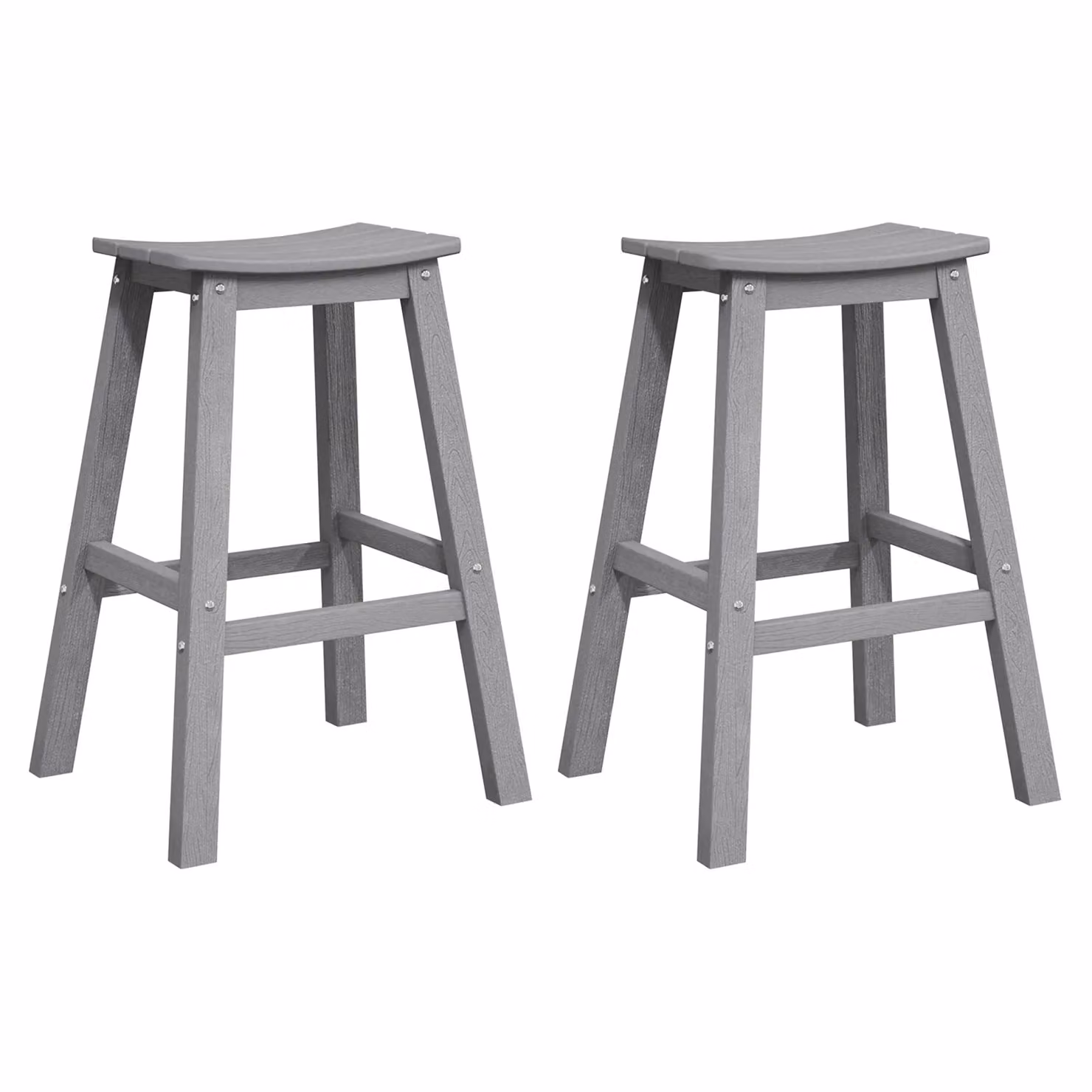Berkfield Home Set of 2 Light Grey HDPE Bar Stools – 2
