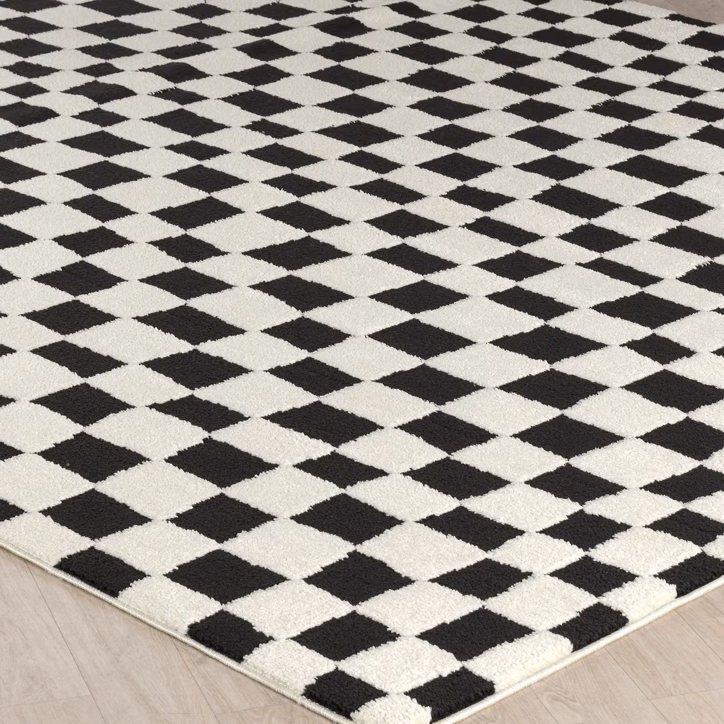Livabliss Freud Modern Checkerboard High Pile Living and Dining Room Rug in Black and Brown, W: 120 cm, L: 170 cm – 6