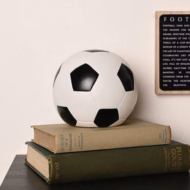 Harvey Makin Hobbies Football Shaped LED USB Table Lamp in Black, White and Multicolour