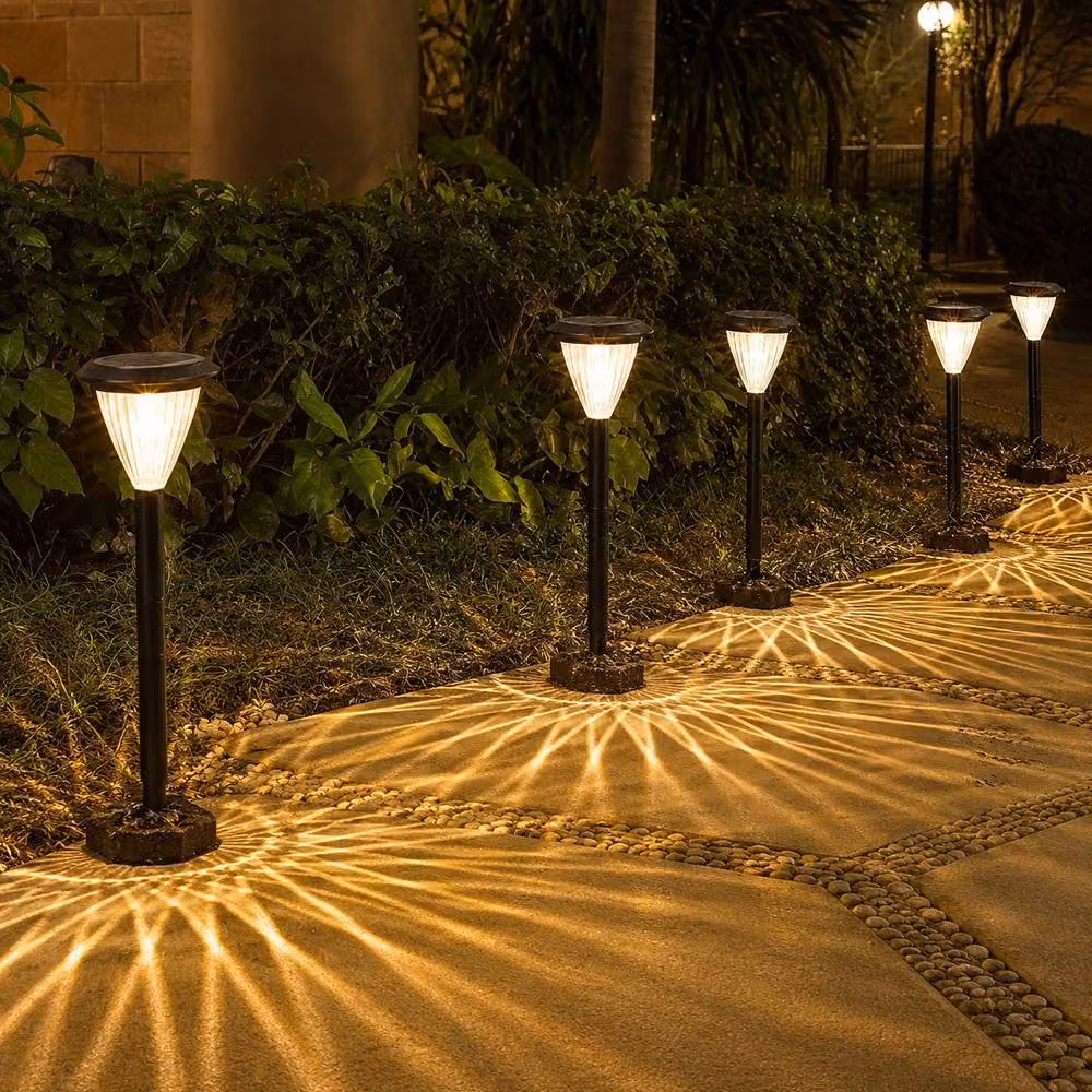 GWSOLAR Solar Garden Path Lights, Warm White, Black, Pack of 3 – 2