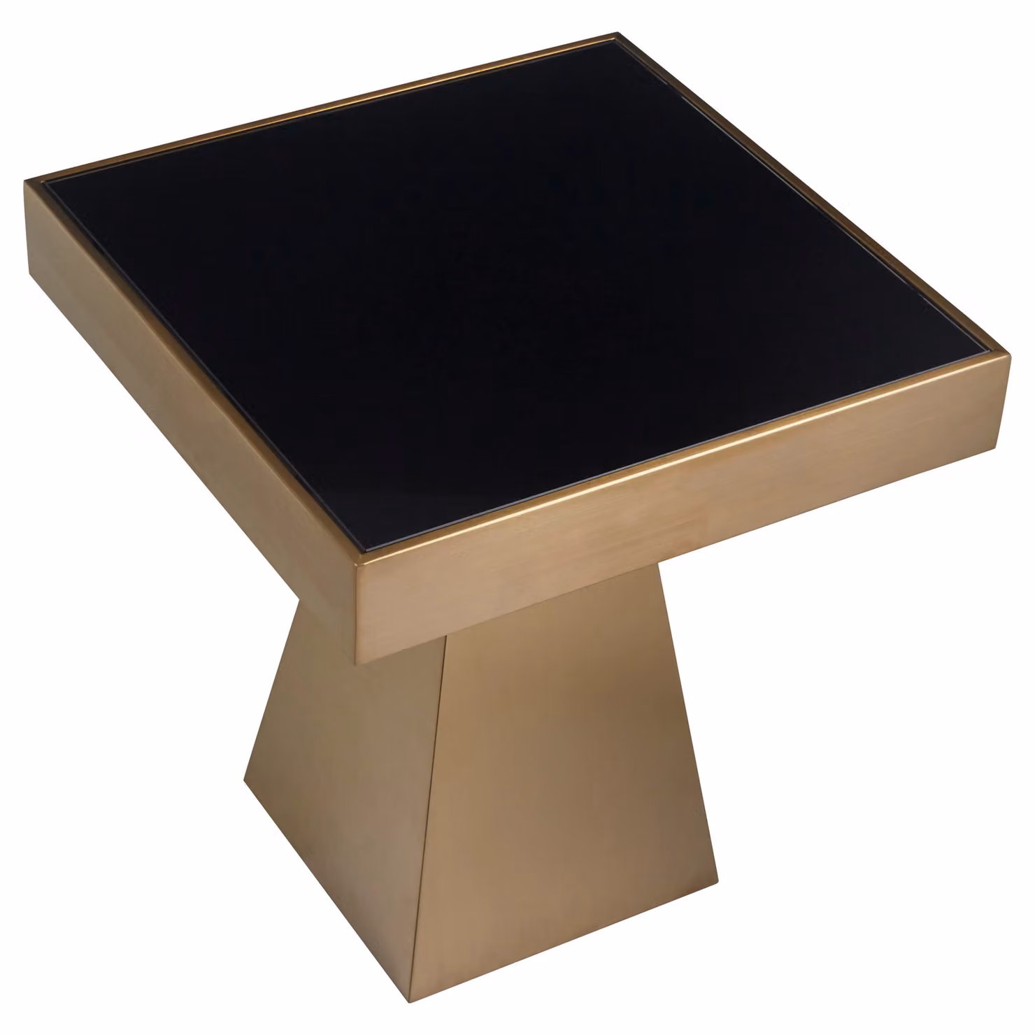 Orsina Modern Square Glass and Metal Side Table in Gold and Black, W/D/H: 50 x 50 x 53 cm – 3