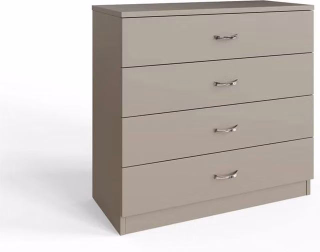 Ventryn Matt Putty 4-Drawer Chest with Curved Handles in Beige – 1