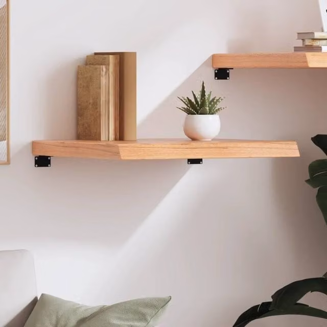 Berkfield Home Rustic Oak Wall Mounted Shelf, Brown, W: 60 cm, D: 50 cm, H: 50 cm