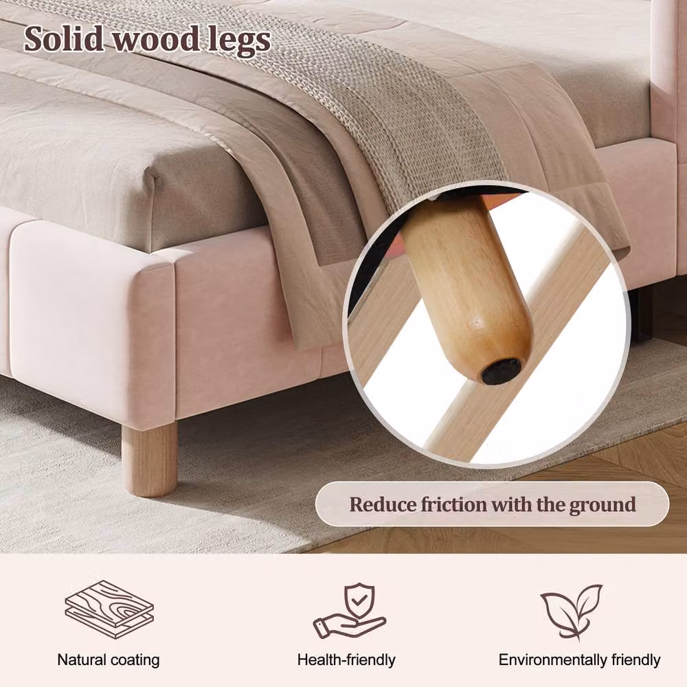 Merax Pink Velvet Single Corner Daybed with Side Storage Pockets, W/D/H: 190 x 90 x 64 cm – 3