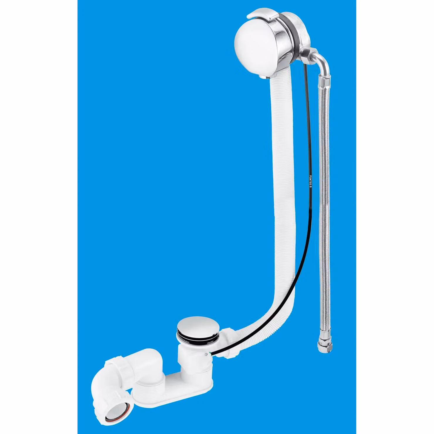 McAlpine HCN3165UK-1M Chrome Plated Brass Bath Filler and Overflow with Pop Up Waste in White – 2