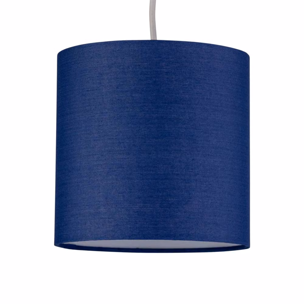 First Choice Lighting Navy Blue Cotton Cylinder Table Shade, Diameter: 17 cm – 2