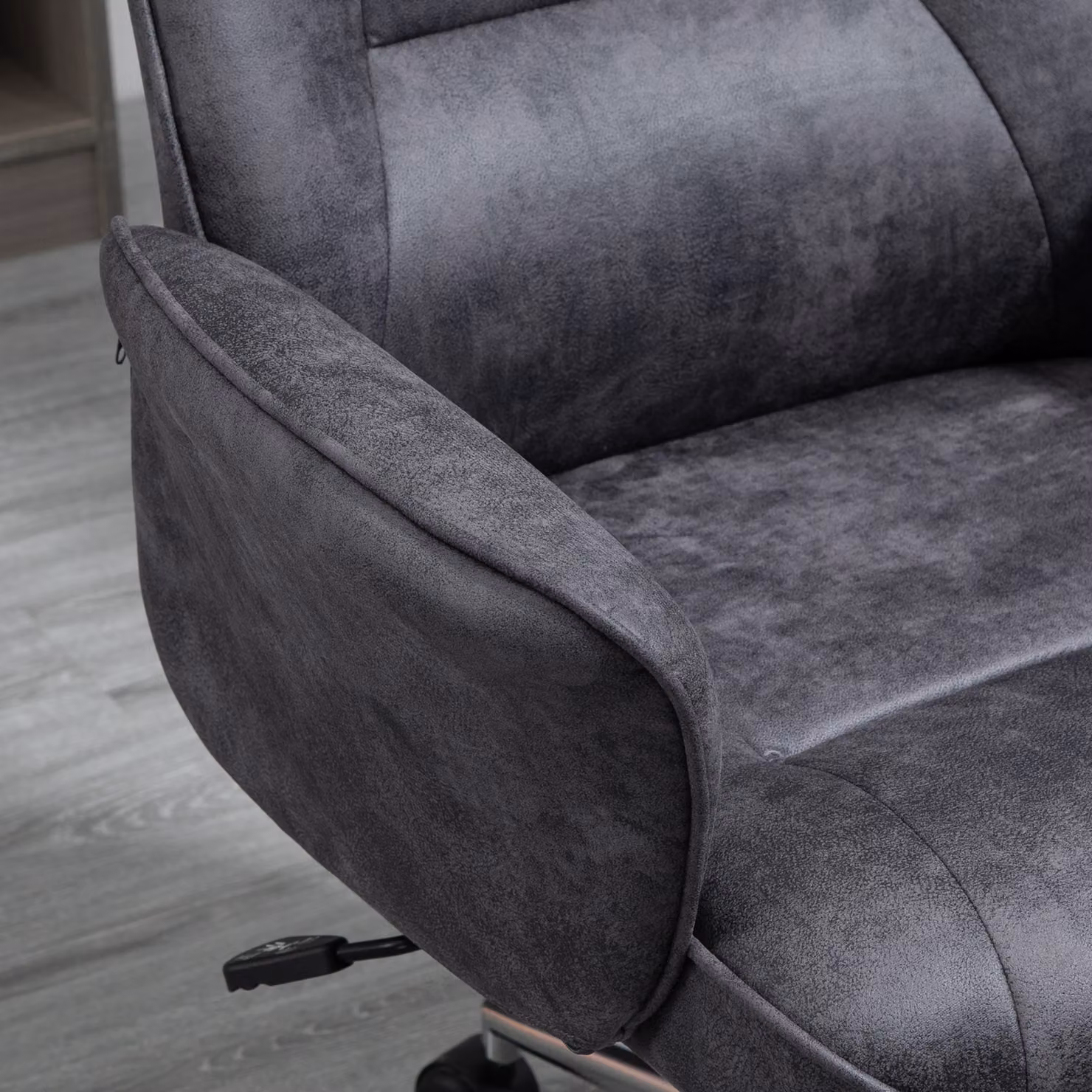 Vinsetto Grey Microfibre Swivel Executive Office Chair with Armrests and Castors – 5